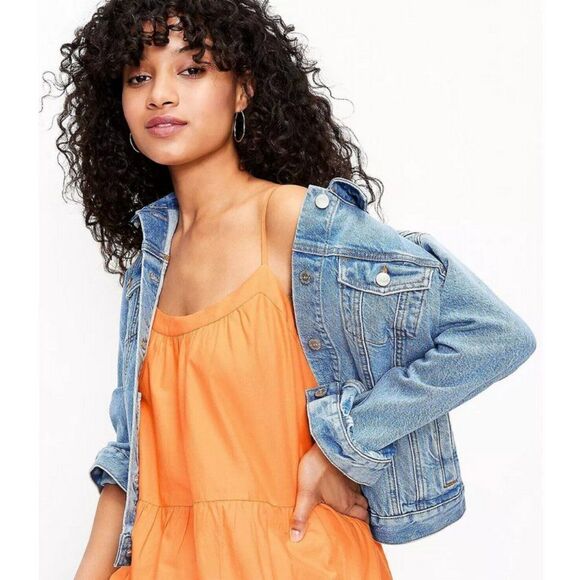 LOFT Eyelet Tiered Swing Dress - Picture 2 of 16